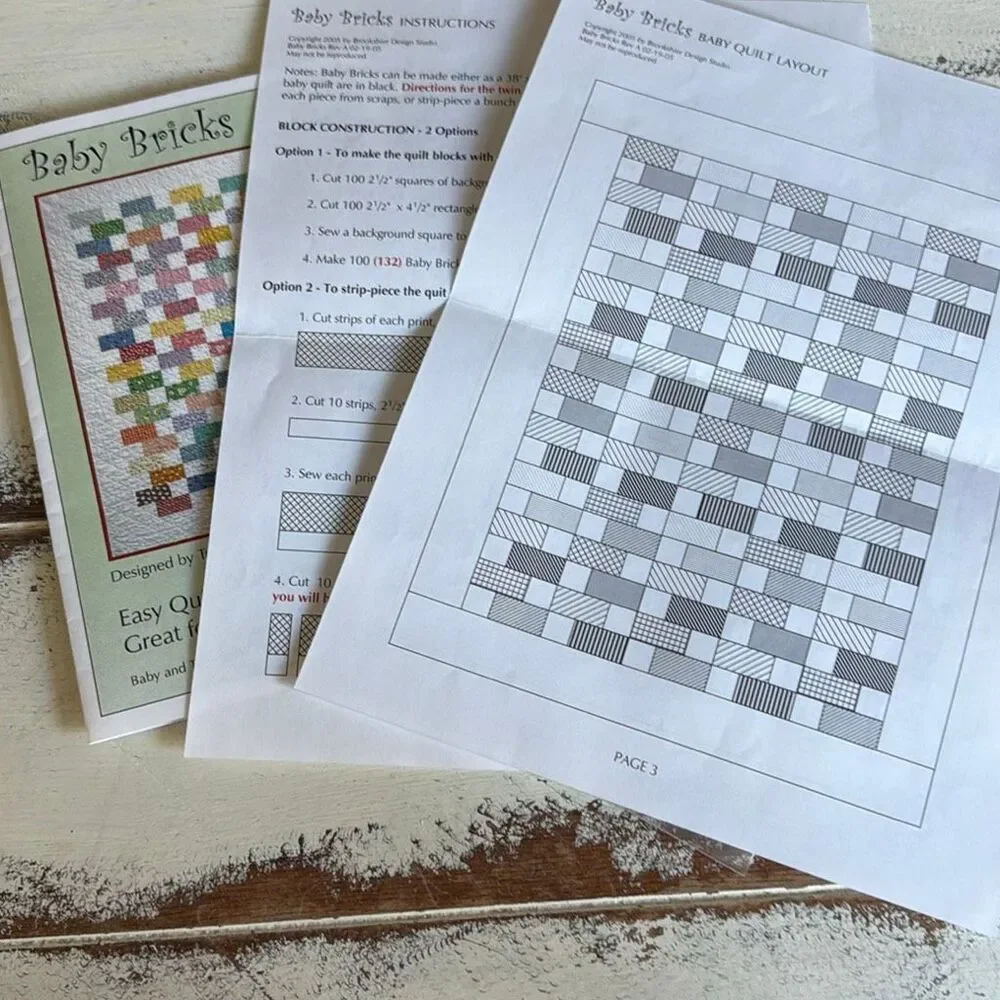 Pattern baby bricks quilt pattern
